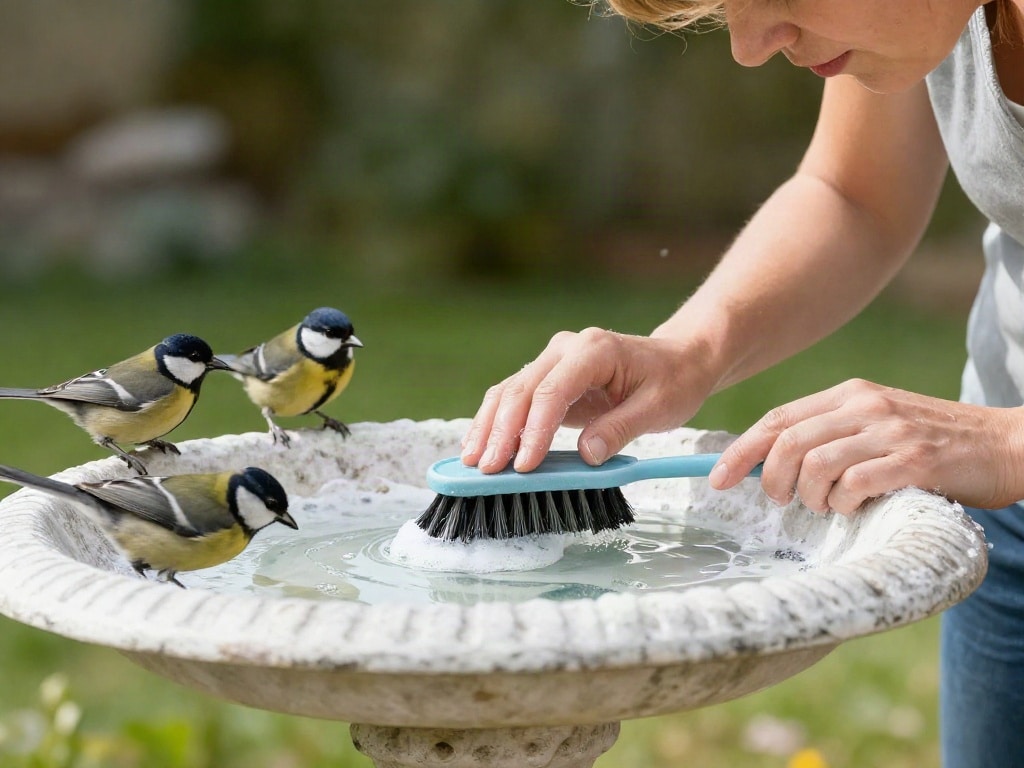 Vogeltränke reinigen