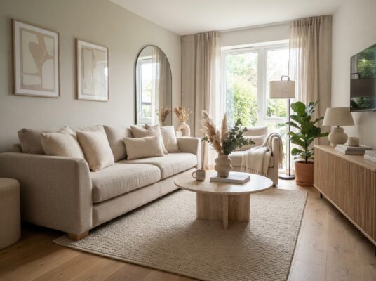 Wohnzimmer beige einrichten